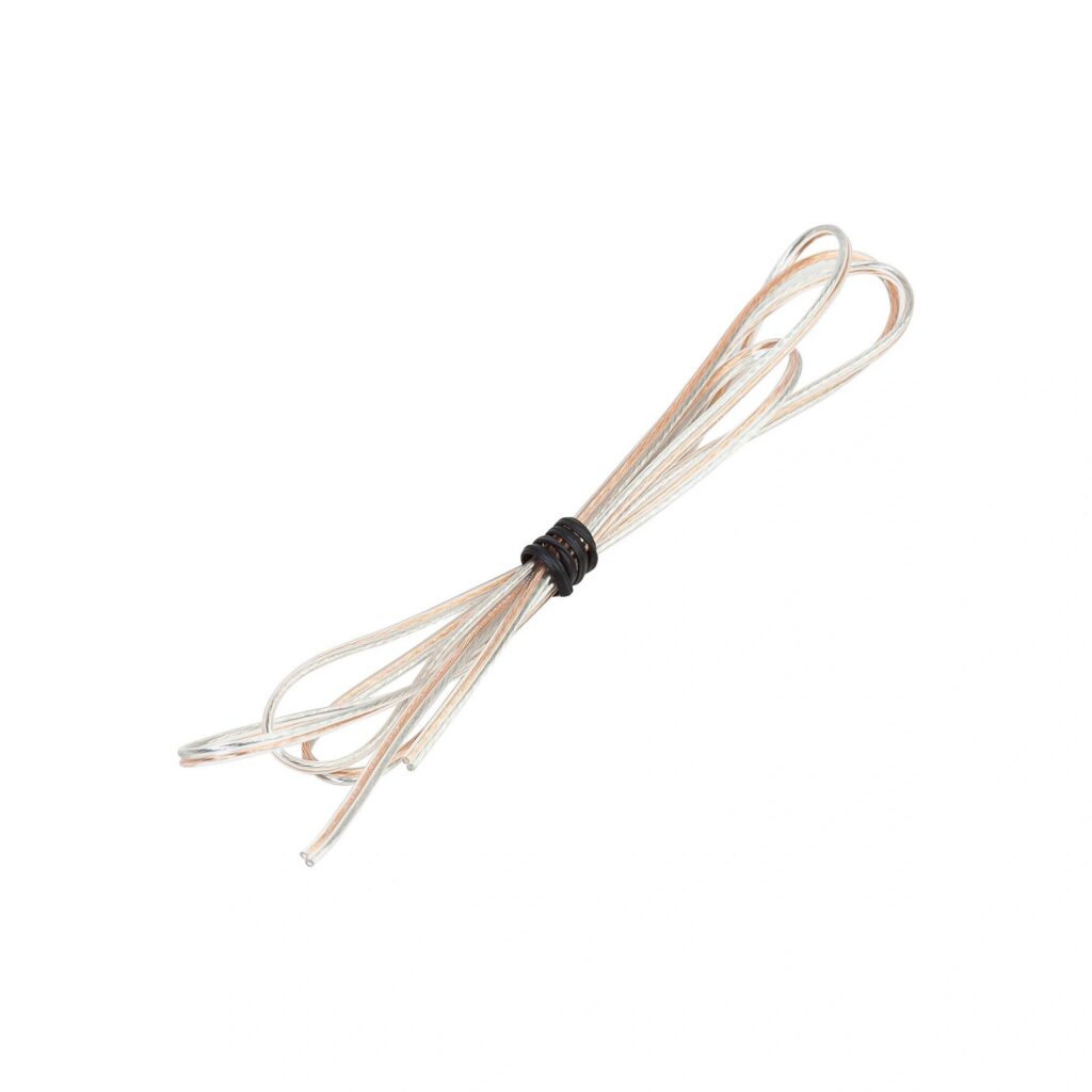 Straight copper wires in transparent isolation on white background