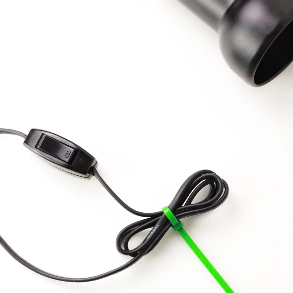 Green Cable Tie with cable