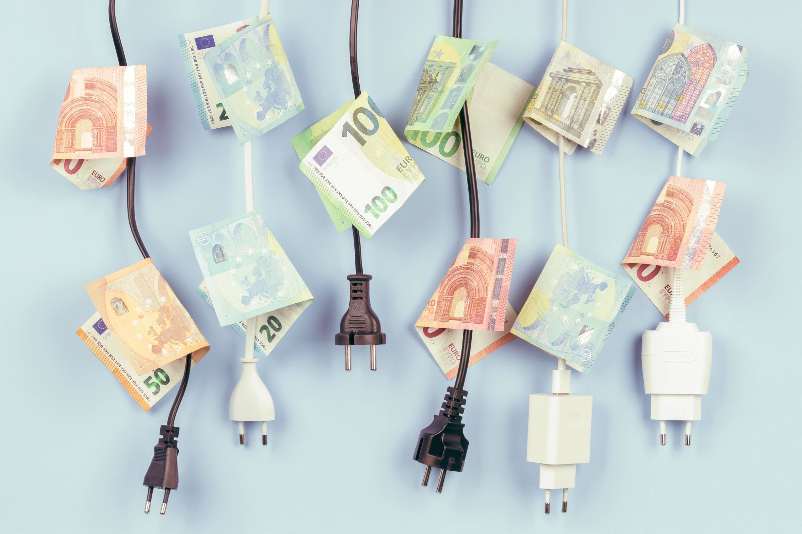 Power plugs and adapters representing electrical retail products