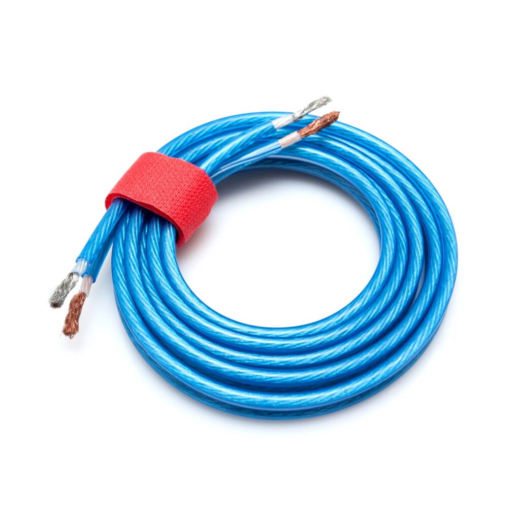 Audio wire isolated on white background