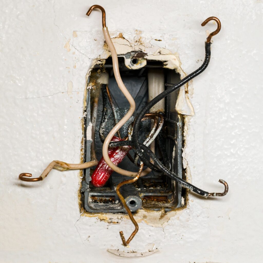 Electrical Box Wires Out Receptacle Outlet Removed DIY