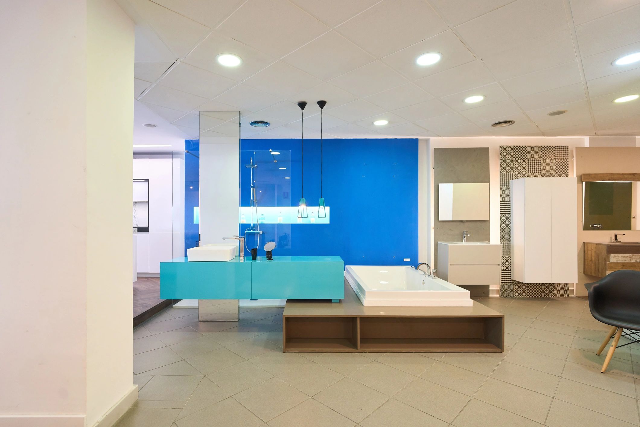 Clean showroom-style retail interior for account page visual