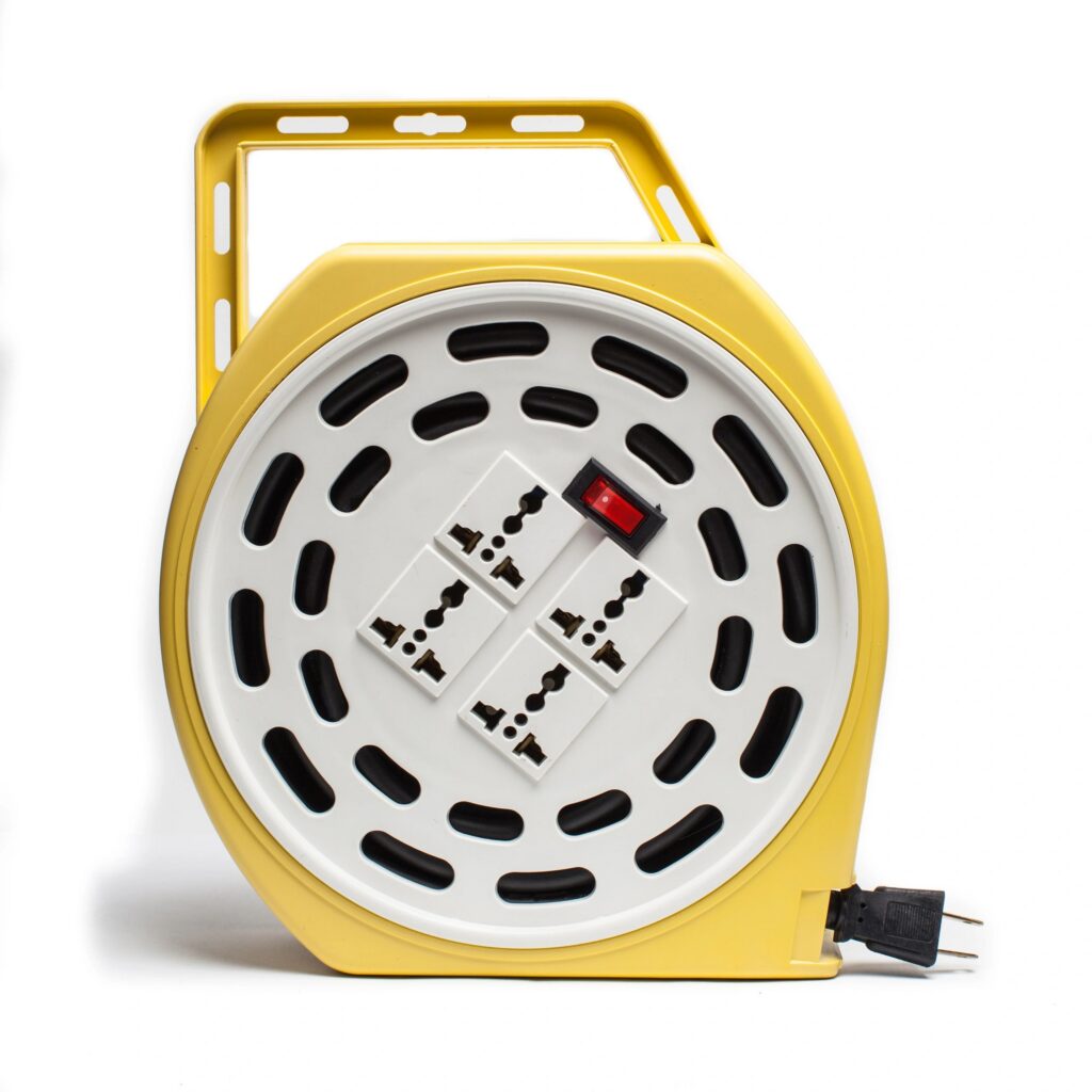Roll of electric extension cable.
