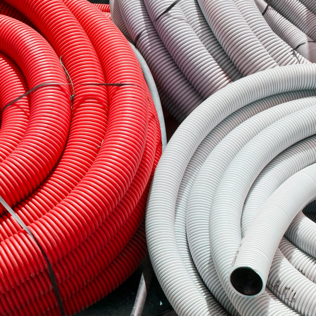 Detail of red and white